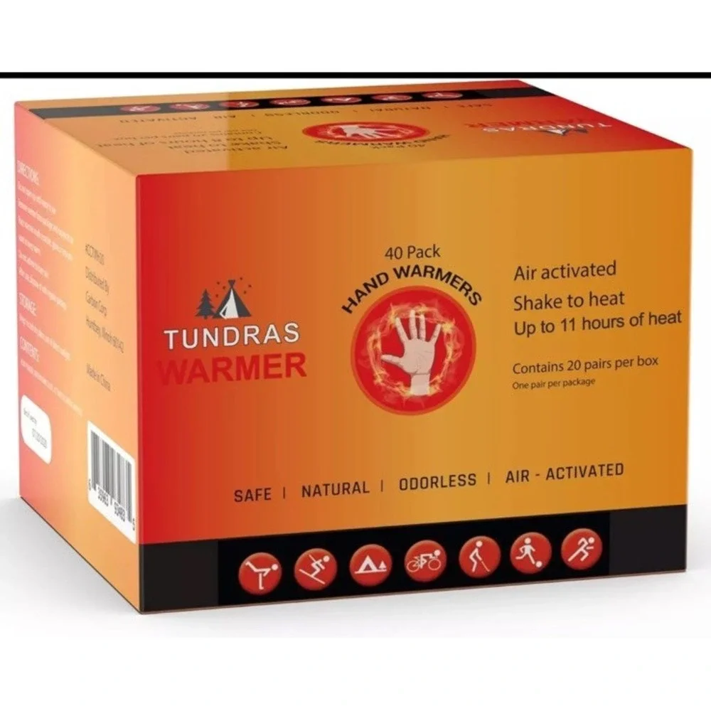 Long Lasting Hand Warmers - 40 Count - Up to 11 Hours of Heat - TSA Approved